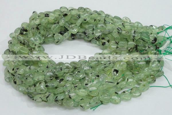 CRU107 15.5 inches 12*12mm heart green rutilated quartz beads