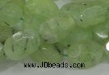 CRU123 15.5 inches 12*18mm faceted nugget green rutilated quartz beads