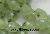 CRU125 15.5 inches 11*16mm faceted teardrop green rutilated quartz beads