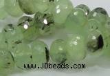 CRU132 15.5 inches 10*14mm faceted rondelle green rutilated quartz beads