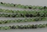 CRU150 15.5 inches 4mm faceted round green rutilated quartz beads