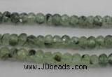 CRU161 15.5 inches 4*6mm faceted rondelle green rutilated quartz beads