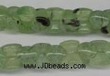 CRU180 Top-drilled 10*12mm bone green rutilated quartz beads