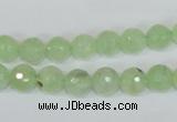 CRU201 15.5 inches 8mm faceted round green rutilated quartz beads