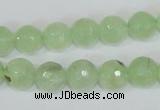 CRU204 15.5 inches 14mm faceted round green rutilated quartz beads