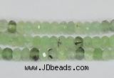 CRU205 15.5 inches 4*6mm faceted rondelle green rutilated quartz beads