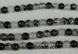 CRU301 15.5 inches 5mm round black rutilated quartz beads