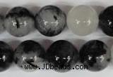 CRU307 15.5 inches 16mm round black rutilated quartz beads