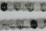 CRU325 15.5 inches 8*12mm rondelle black rutilated quartz beads