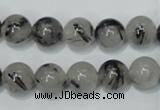 CRU53 15.5 inches 10mm round black rutilated quartz beads wholesale