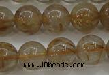 CRU553 15.5 inches 10mm round golden rutilated quartz beads