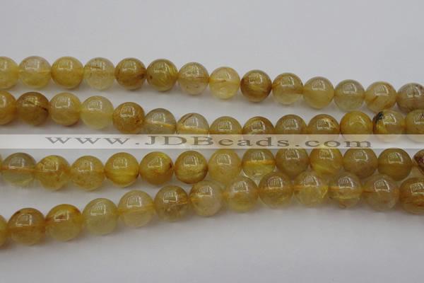 CRU605 15.5 inches 11mm round golden rutilated quartz beads