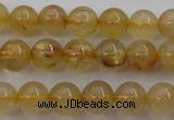 CRU611 15.5 inches 6mm round golden rutilated quartz beads