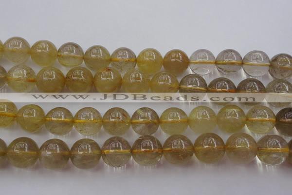 CRU615 15.5 inches 14mm round golden rutilated quartz beads