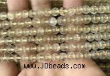 CRU629 15.5 inches 6mm round golden rutilated quartz beads