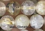 CRU637 15.5 inches 8mm round golden rutilated quartz beads