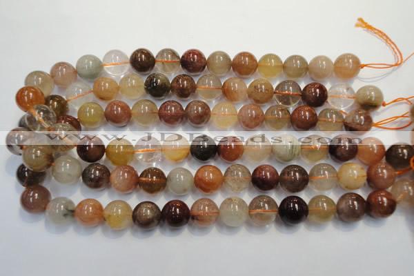 CRU656 15.5 inches 14mm round Multicolor rutilated quartz beads