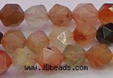 CRU767 15.5 inches 8mm faceted nuggets mixed rutilated quartz beads