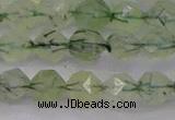 CRU791 15.5 inches 6mm faceted nuggets green rutilated quartz beads