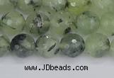 CRU802 15.5 inches 8mm faceted round prehnite gemstone beads