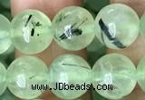 CRU812 15.5 inches 8mm round green rutilated quartz beads