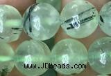 CRU813 15.5 inches 10mm round green rutilated quartz beads