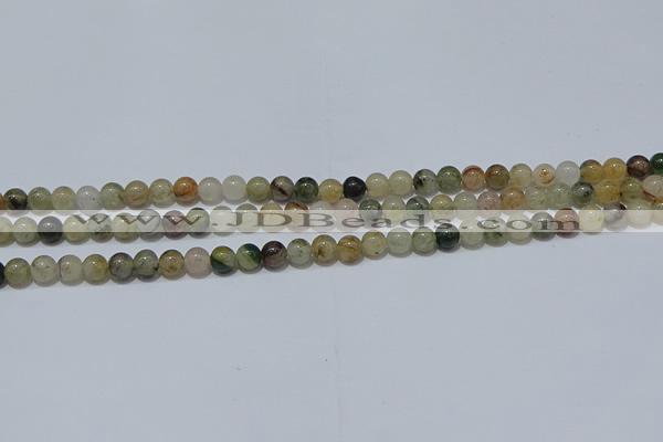 CRU900 15.5 inches 4mm round green rutilated quartz beads wholesale