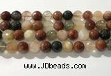 CRU915 15.5 inches 12mm faceted round mixed rutilated quartz beads