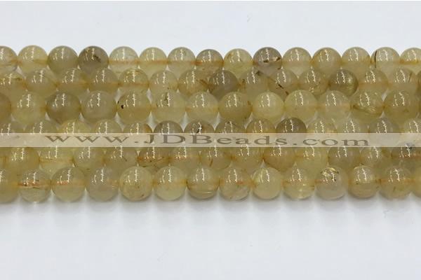 CRU952 15.5 inches 8mm round golden rutilated quartz beads