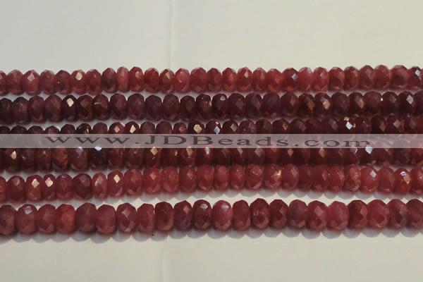 CRZ1030 15.5 inches 4*6mm faceted rondelle AAA grade ruby beads