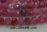 CRZ1120 15.5 inches 4mm faceted round natural ruby gemstone beads