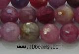 CRZ1124 15.5 inches 8mm faceted round natural ruby gemstone beads