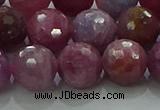 CRZ1126 15.5 inches 10mm faceted round natural ruby gemstone beads