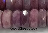 CRZ1155 15.5 inches 5*12mm faceted rondelle natural ruby beads