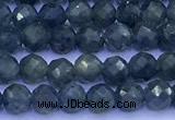 CRZ1173 15 inches 4mm faceted round sapphire beads