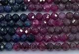 CRZ1200 15 inches 3mm faceted round ruby sapphire beads