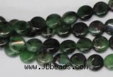 CRZ23 15.5 inches 8mm flat round ruby zoisite gemstone beads