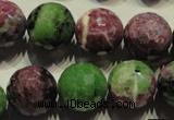 CRZ359 15.5 inches 15mm faceted round natural ruby zoisite beads