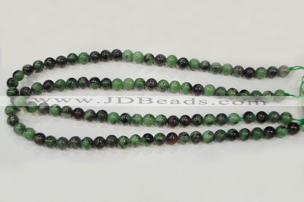 CRZ452 15.5 inches 8mm round ruby zoisite gemstone beads