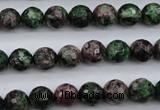 CRZ551 15.5 inches 9mm faceted round Chinese ruby zoisite beads