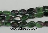 CRZ59 15.5 inches 6*8mm oval ruby zoisite gemstone beads