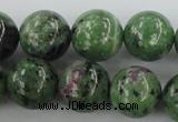 CRZ724 15.5 inches 12mm round ruby zoisite gemstone beads