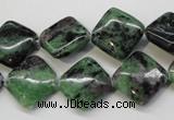 CRZ73 15.5 inches 14*14mm diamond ruby zoisite gemstone beads