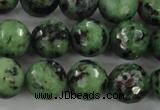 CRZ730 15.5 inches 6mm faceted round ruby zoisite gemstone beads