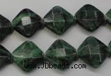 CRZ75 15.5 inches 14*14mm faceted diamond ruby zoisite gemstone beads