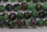 CRZ761 15.5 inches 6mm faceted nuggets ruby zoisite gemstone beads