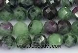 CRZ788 15 inches 5mm faceted round ruby zoisite beads