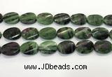 CRZ796 15.5 inches 18*25mm twisted oval ruby zoisite gemstone beads