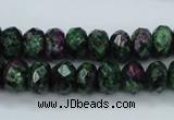 CRZ910 15.5 inches 5*8mm faceted rondelle Chinese ruby zoisite beads