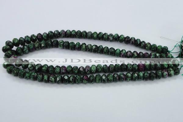 CRZ910 15.5 inches 5*8mm faceted rondelle Chinese ruby zoisite beads